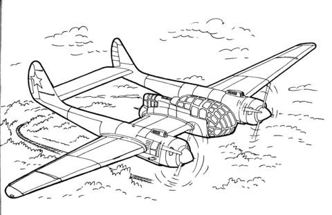 Reconnaissance Aircraft  Coloring Page